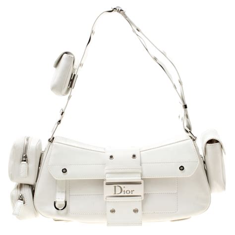 dior white leather bag|vintage dior leather bags.